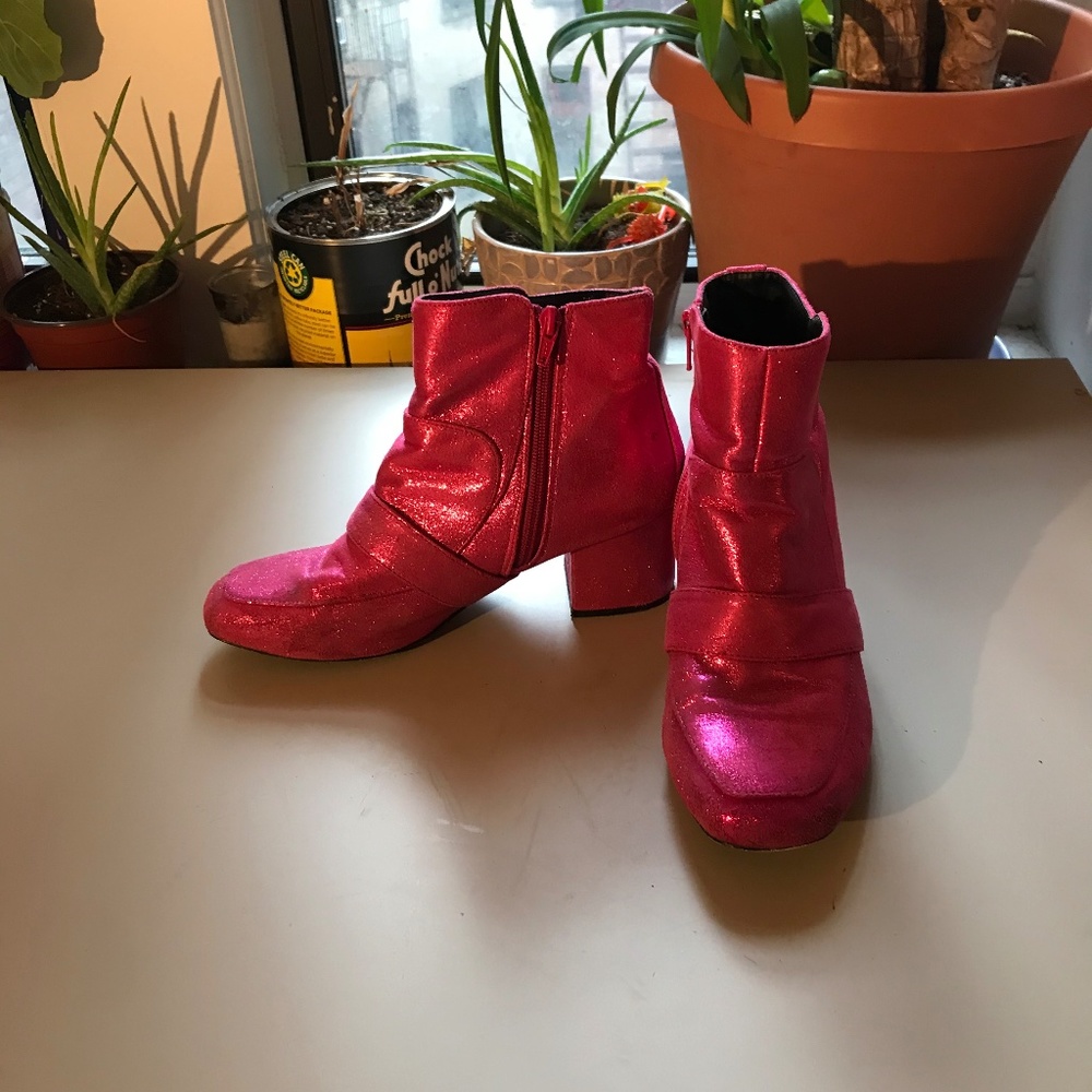 Hot Pink Glitter Boots